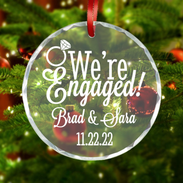 We're Engaged | Personalized Crystal Ornament